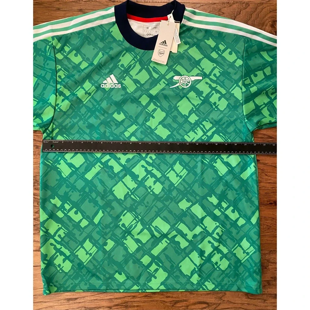 Adidas Arsenal FC Green Geometric Long Sleeve Training Jersey Mens Medium NWT